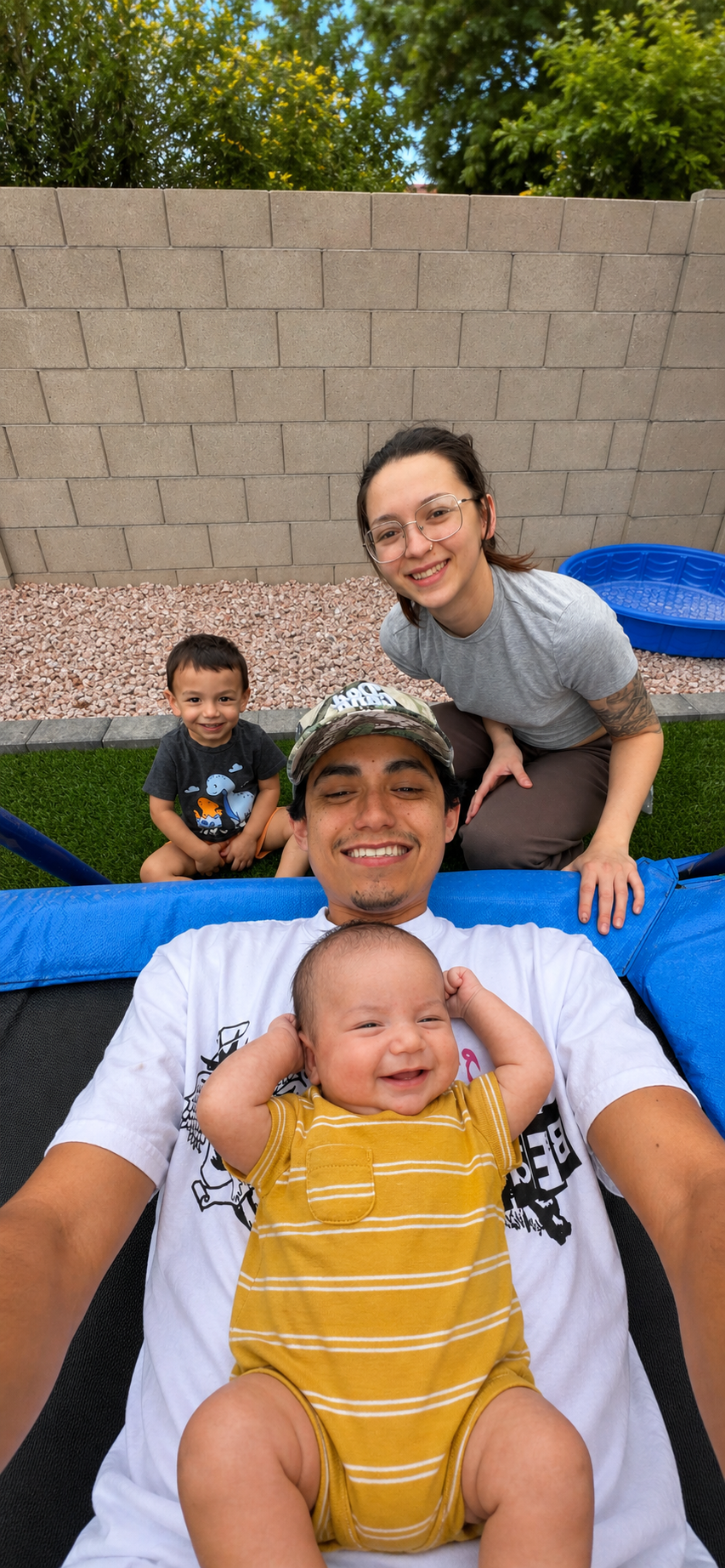 David Escobar, founder of BumprAZ, with his family in Maricopa, Arizona